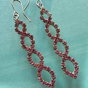 90s Pink Crystal Sapphire Dangle Earrings
Light and Sparkly!
